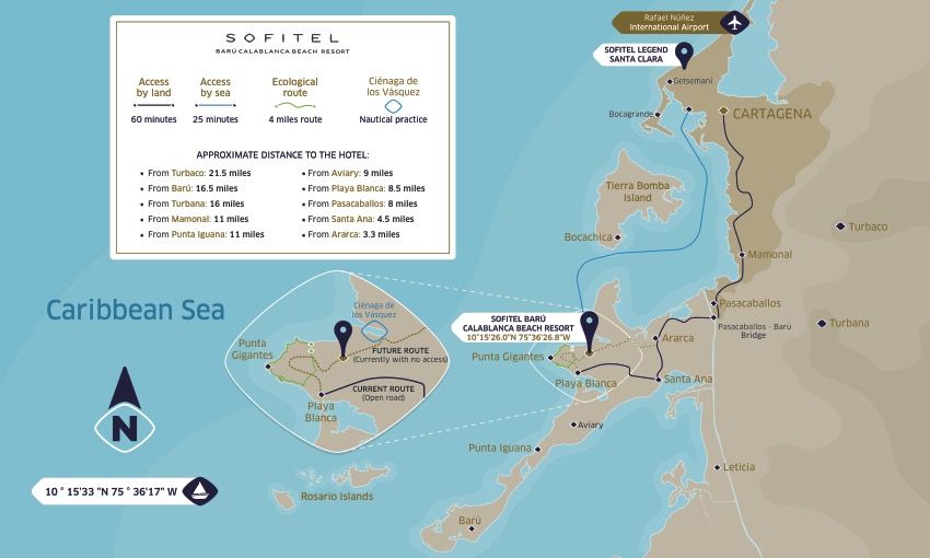 Photo of the hotel Sofitel Barú Cartagena Beach Resort: Mapa ubicacion sofitel baru ing