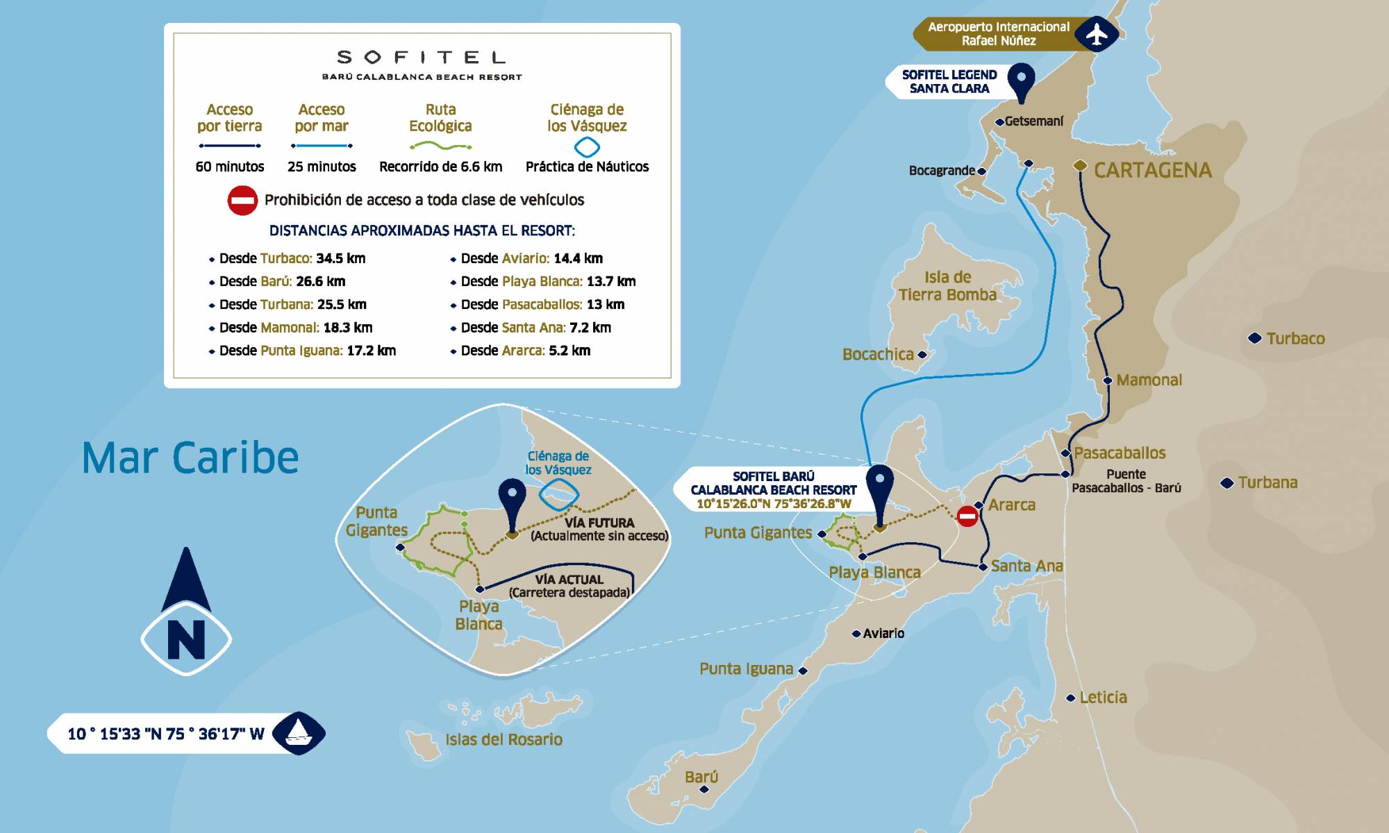 Photo of the hotel Sofitel Barú Cartagena Beach Resort: Mapa ubicacion hotel sofitel baru esp